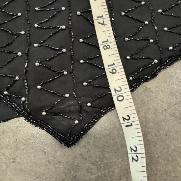 Vintage Y2K 90's Silk Embellished Sequin Beaded Black Vest Women's Small - Picture 6 of 6